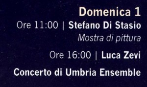 Programma di domenica 1 settembre 2013.