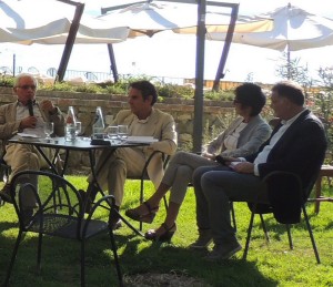 Da sinistra a destra : Anton Carlo Ponti, Luca Zevi, Giovanna Signorini e Paolo Belardi.