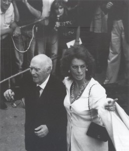 Sophia Loren, attrice, con Carlo Ponti   -  Spoleto, 10 luglio 1966.