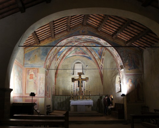 Chiesa di San Michele Arcangelo.Isola Maggiore.Vue sur l'arc de triomphe et la tribune absidiale.