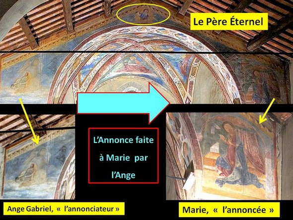 L'Annonce faite à Marie.Face antérieure de l'abside.Chiesa di San Michele Arcangelo.